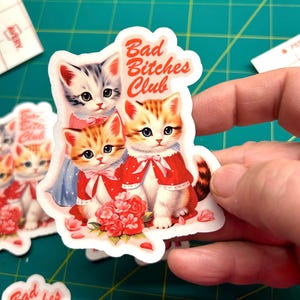 Bad Bitches Club waterproof sticker, feminist sticker, girl gang sticker