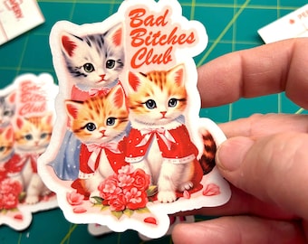 Bad Bitches Club waterproof sticker, feminist sticker, girl gang sticker