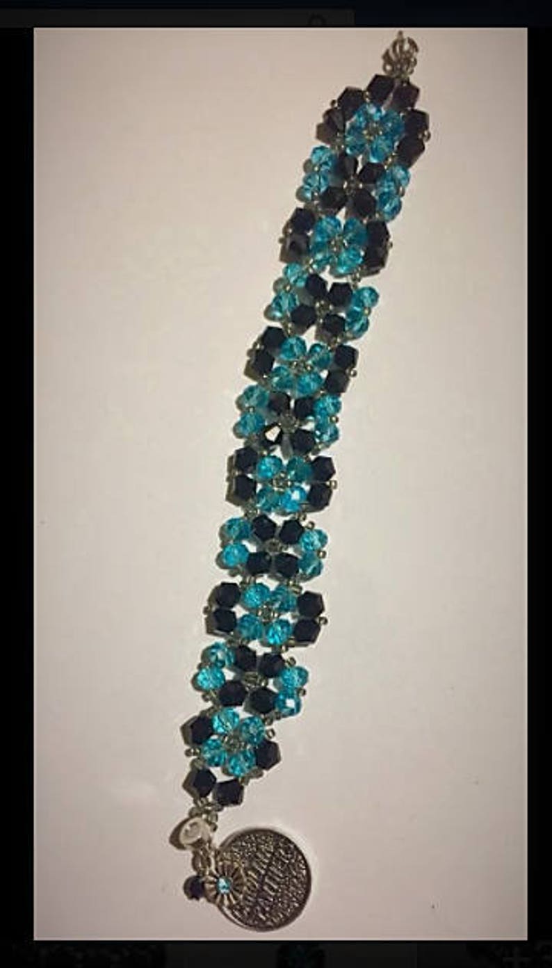 Carolina Panthers Beaded Bracelet-Any size or different ...