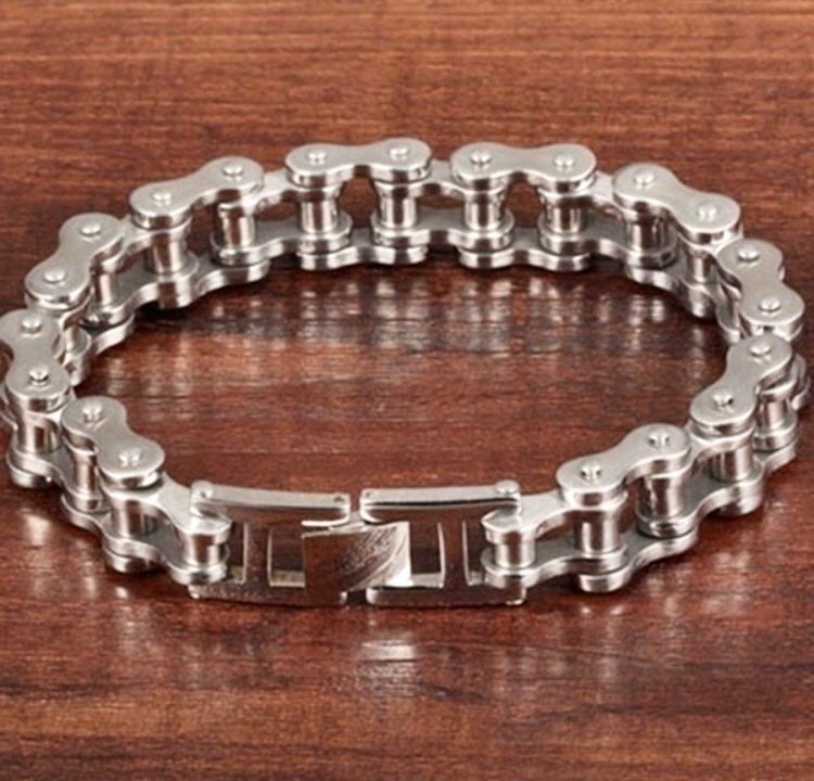 Mens Unisex Titanium Bicycle Chain Bracelet Birthday Anniversary