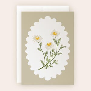 Druckbare Karte alle Feiertage leer Innenraum romantisch einfach Blumenmuster illustriert Gänseblümchen Karte Mehrzweck Cottagecore Ästhetik