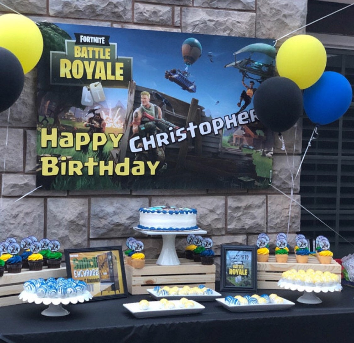 FORTNITE Battle Royale Birthday Banner Vinyl Banner or Etsy