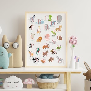 Children's animal alphabet poster Animal alphabet for kids image 1