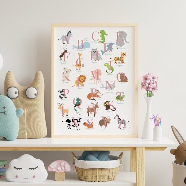 Affiche enfant alphabet animaux - Animal alphabet for kids