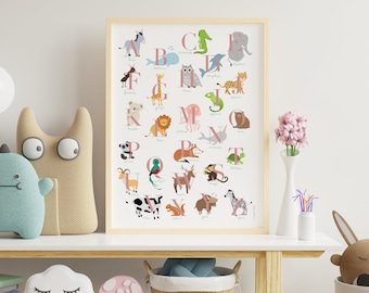 Children's animal alphabet poster - Animal alphabet for kids