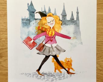 Hermiony in Hogwarts - Quality Print
