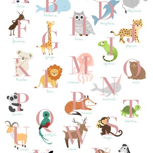 Children's animal alphabet poster Animal alphabet for kids image 2