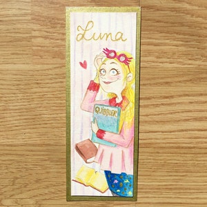 Luna's bookmark Print illustration gold frame image 1