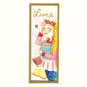 Luna's bookmark Print illustration gold frame image 3