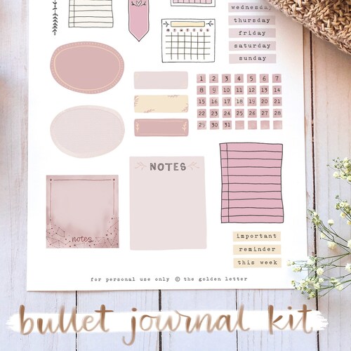 3 Bullet Journal & Planner Printable Set Autumn/fall Sticker - Etsy