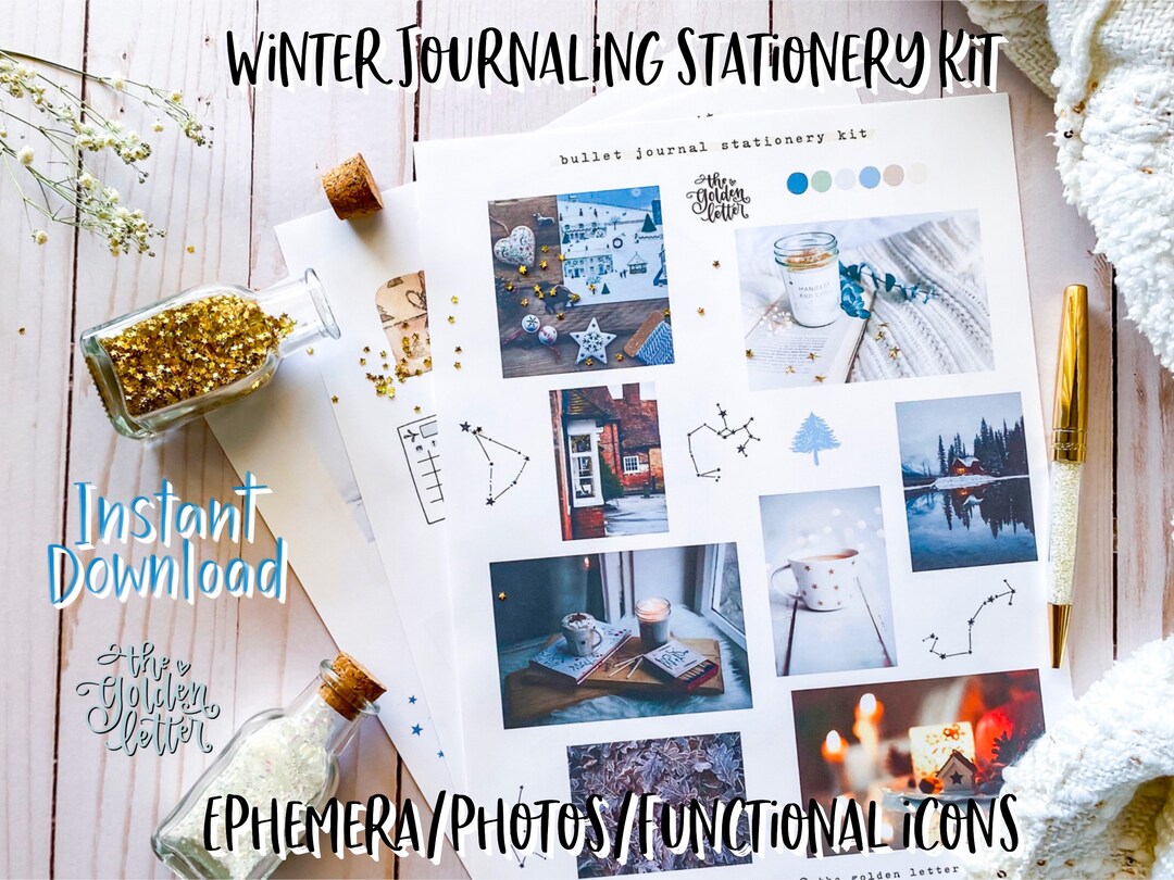 3 Bullet Journal & Planner Printable Set Winter Sticker Kit Bujo ...