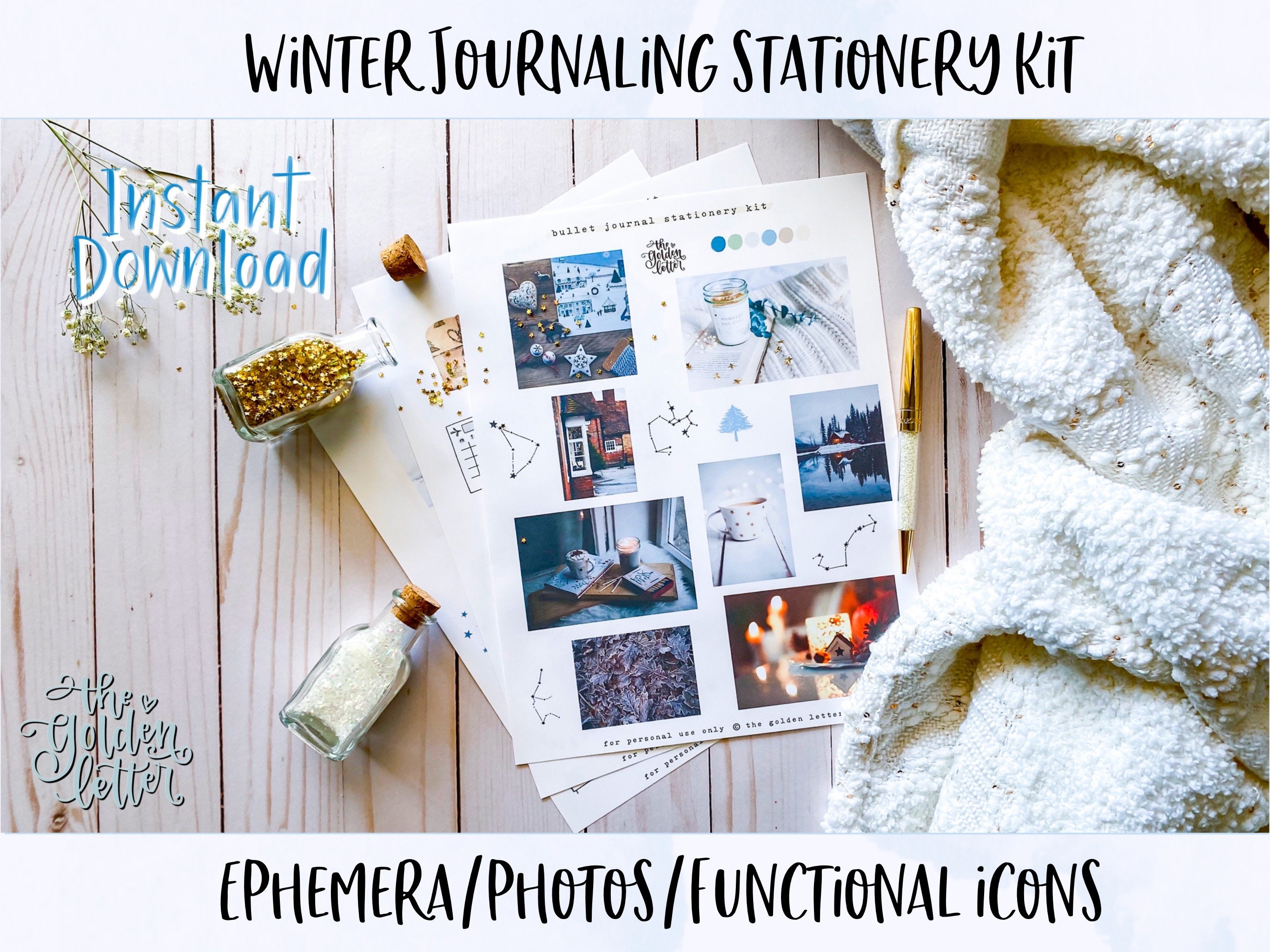 3 Bullet Journal & Planner Printable Set Winter Sticker Kit Bujo ...