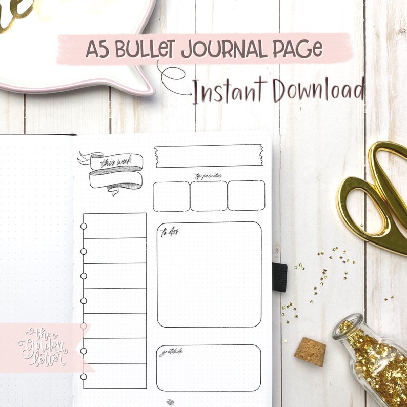Journal Printable Weekly Planner Journal Page Printable - Etsy