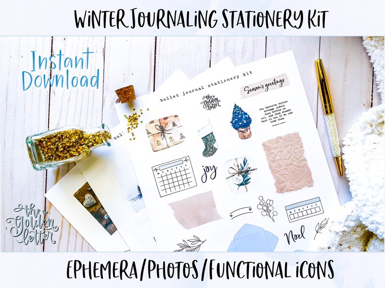 3 Bullet Journal & Planner Printable Set Winter Sticker Kit Bujo ...