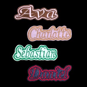 Personalised Embroidered Name Patch - Custom Iron On or Sew On  F1