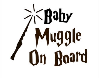 Pegatina para coche "Bebé muggle a bordo" / Adhesivo divertido para coche