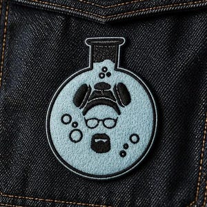 Walter White Chemistry Bottle Embroidered Patch, Iron On or Sew