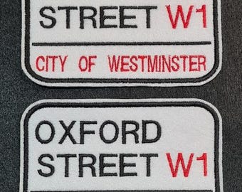 London Street Sign Embroidered Patch Badge Iron on or sew