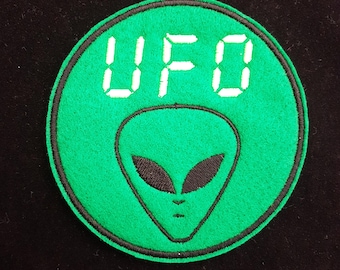 UFO Embroidered Patch Badge Iron on or Sew on.