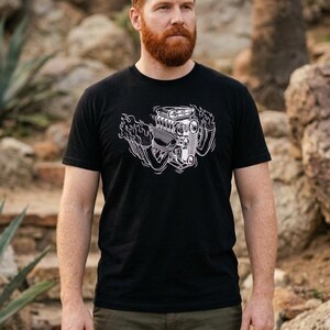 JDM Engine Print T-Shirt, Retro Unisex Design