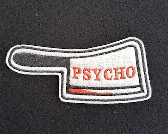 Psycho Chopper Embroidered Patch | Knife Badge, Halloween Costume