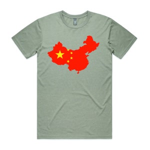 China Flagge Gedruckt T-Shirt Retro Unisex Erwachsene T-Shirt Vaterländische Flagge Tee Geburtstagsgeschenk für ihn Papa Frauen Mama