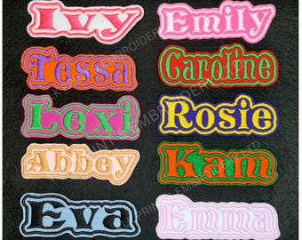 Personalised Embroidered Name Patch, Iron-On or Sew-On  A1