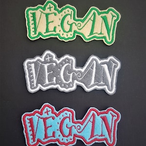 Vegan Embroidered Patch Badge Iron on Sew on | Vegan Patch | Cute Badge| Personalised Badge | Custom