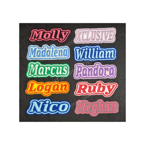 Personalised Embroidered Name Patch, Iron-On or Sew-On  L1