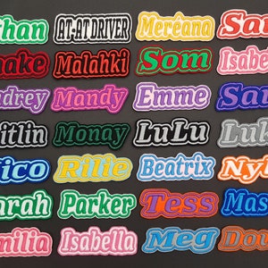 Personalised Embroidered Name Patch Badge L1 Girls Boys Iron on or sew image 1