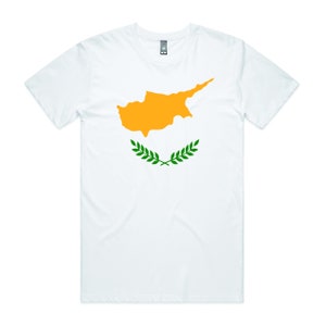 Cyprus kaart vlag gedrukte T-shirt in 8 kleuren retro unisex volwassen T-shirt patriottische vlag tee verjaardagscadeau voor hem vader vrouwen moeder