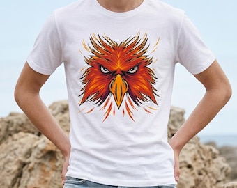 Colorful Eagle Head T-Shirt | DTG Printed Graphic Tee