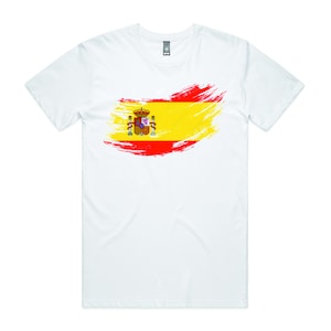 Spanische Flagge Gedruckt T-Shirt Retro Unisex Erwachsene T-Shirt Vaterländische Flagge Tee Geburtstagsgeschenk für ihn Papa Frauen Mama