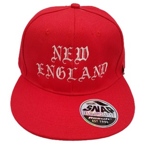New England Embroidered Snap back Cap | LA Cap | New England Hat | Fancy Dress | Personalised Cap | Custom Snapback | Fashion Cap
