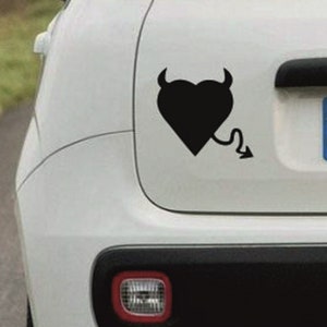 Heart With Devil Tail Vinyl Wall Car Sticker Decal in 13 Colours
