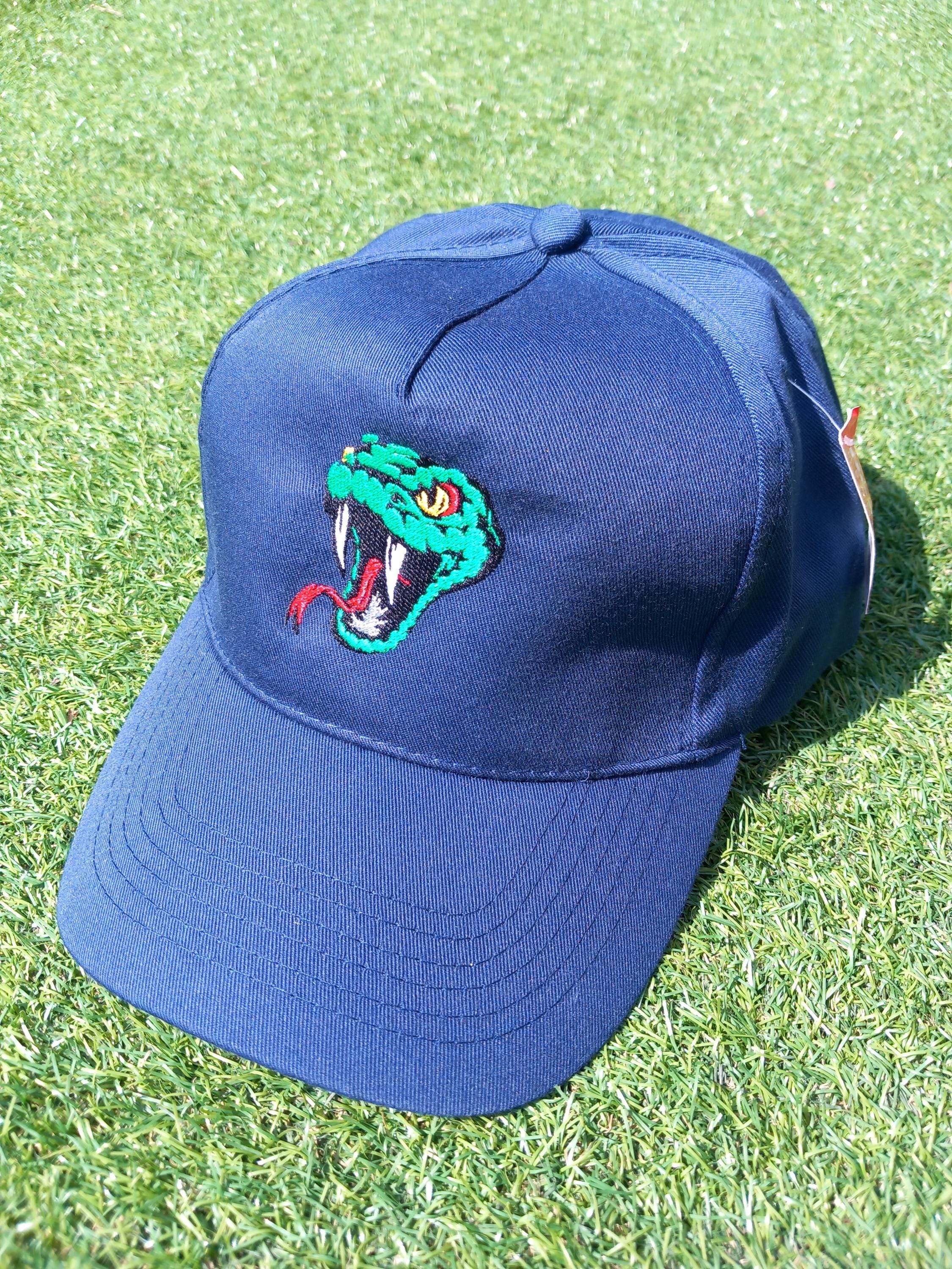 New Custom Designed Blue Distressed Baseball Cap with Snake Embroidery Don main image 4