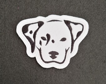 Dalmatian Dog Head Embroidered Patch Badge Iron on Sew on.