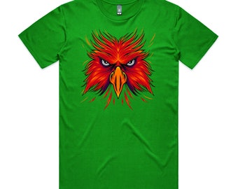 T-shirt Vintage Années 90 - Fruit Of The Loom - Aigle Et Drapeau Américain - Taille XL - Gris - Coton