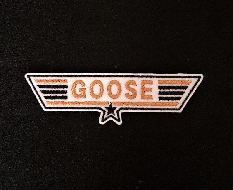 Topgun Goose Gold Embroidered Patch Badge Iron on or sew Etsy