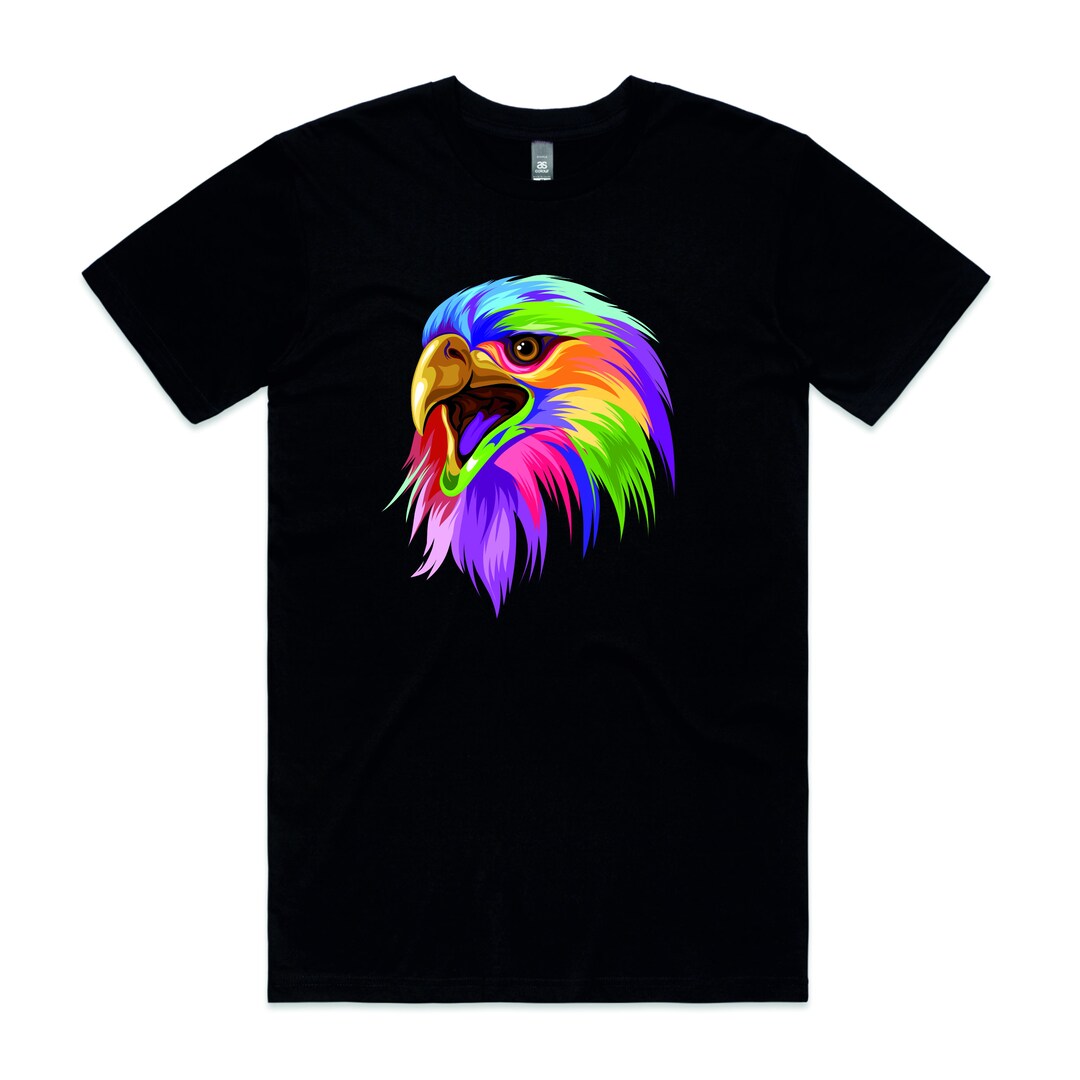 Eagle Head Colourful Printed Tshirt Unisex Eagle Shirts Eagle Gifts