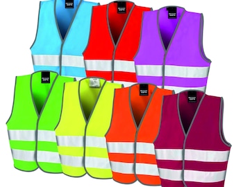 Kids Personalised Hi Vis Vest, Children Safety Waistcoat