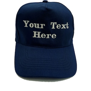 Personalised Embroidered Baseball Cap Hat in 15 different colour with 25 Different Thread Colours