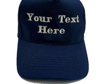 Personalised Embroidered Baseball Cap Hat in 15 different colour with 25 Different Thread Colours