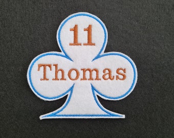 Personalised Embroidered Name Patch Badge Club design Iron on or sew