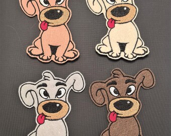 Dog Fun Embroidered Badge Patch Iron on or Sew on