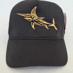 Sword Fish Embroidered Baseball Cap Hat in 15 Colours and 25 Thread Colours