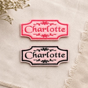 Personalised Embroidered Name Patch with Flowers