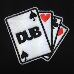 Dub Playing Cards JDM Embroidered Badge, Patch Iron on or Sew on