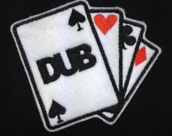 Dub Playing Cards JDM Embroidered Badge, Patch Iron on or Sew on