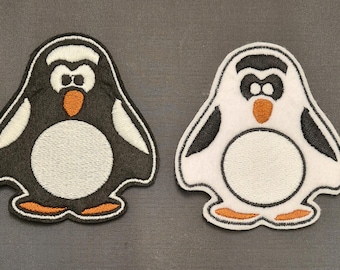 Penguin Embroidered Patch Badge Iron on or Sew on.